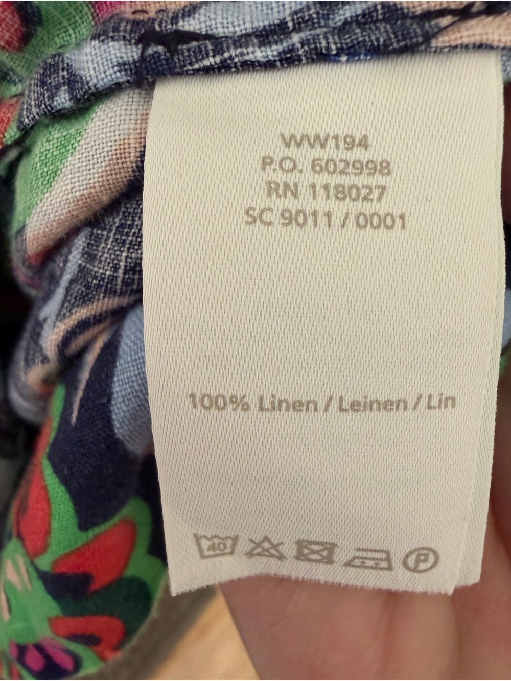 Boden Linen Dress Floral 100% Linen 3/4 Sleeve Blue Coastal Vacation Print - Picture 7 of 8